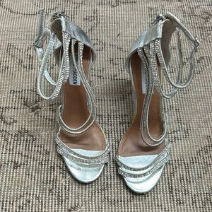 steve madden heels silver